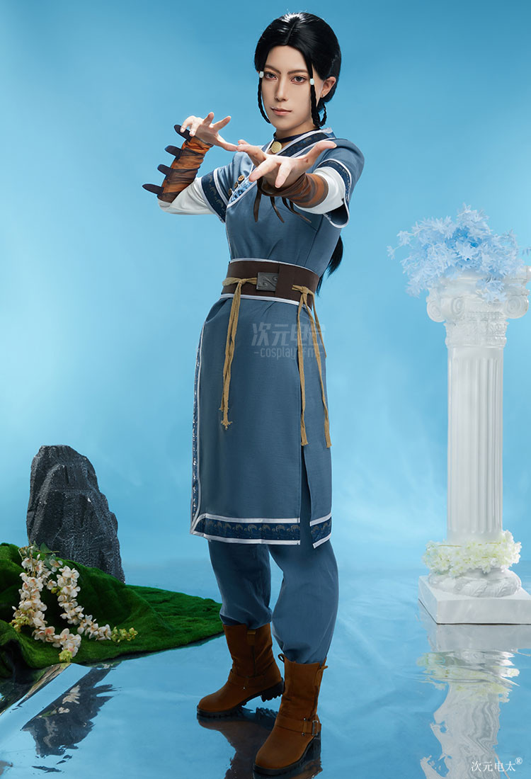 Avatar The Last Airbender Katara Blue Water Tribe Battle Suit Cosplay Costume