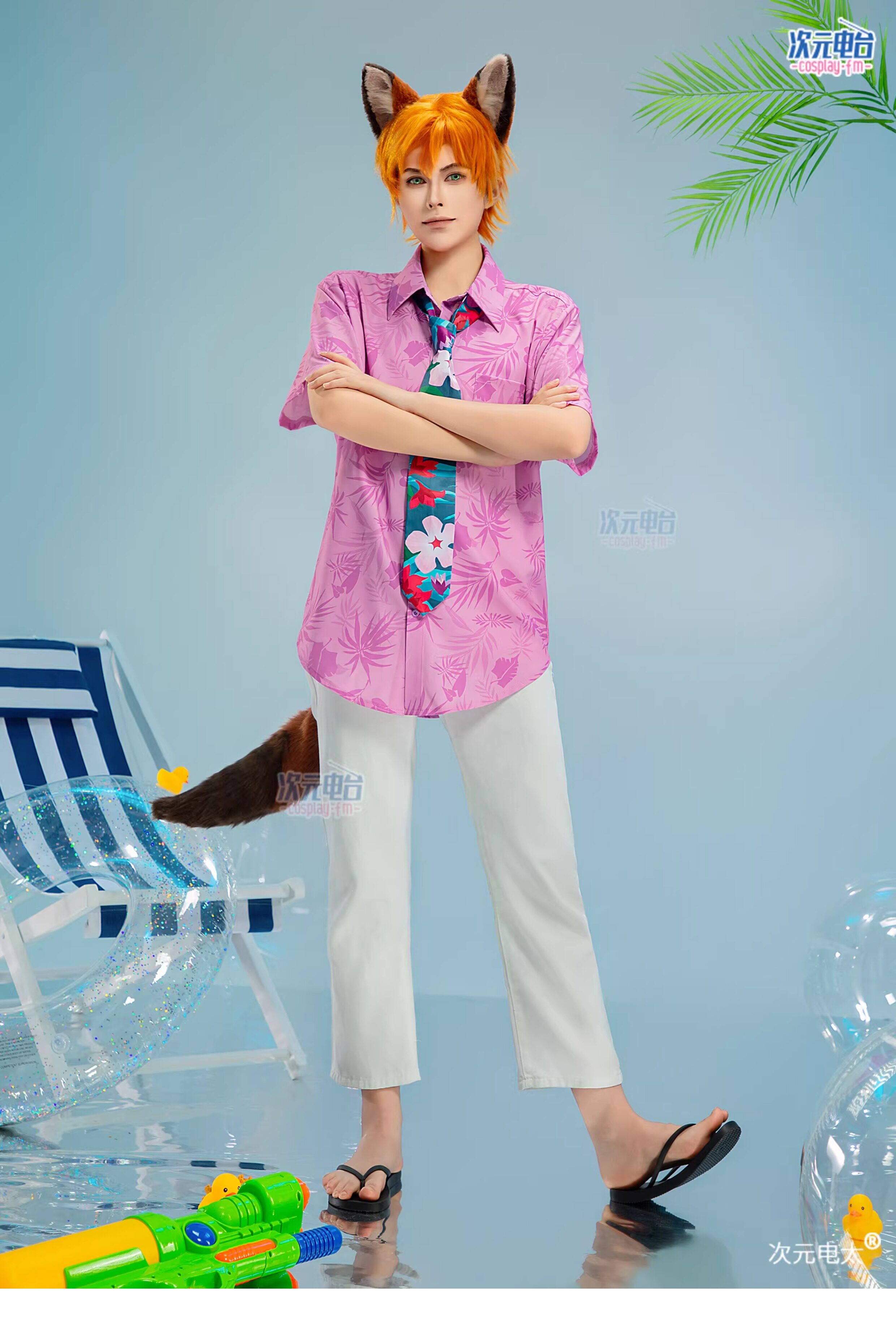 Zootopia Nick Wilde Pink Cosplay Costume