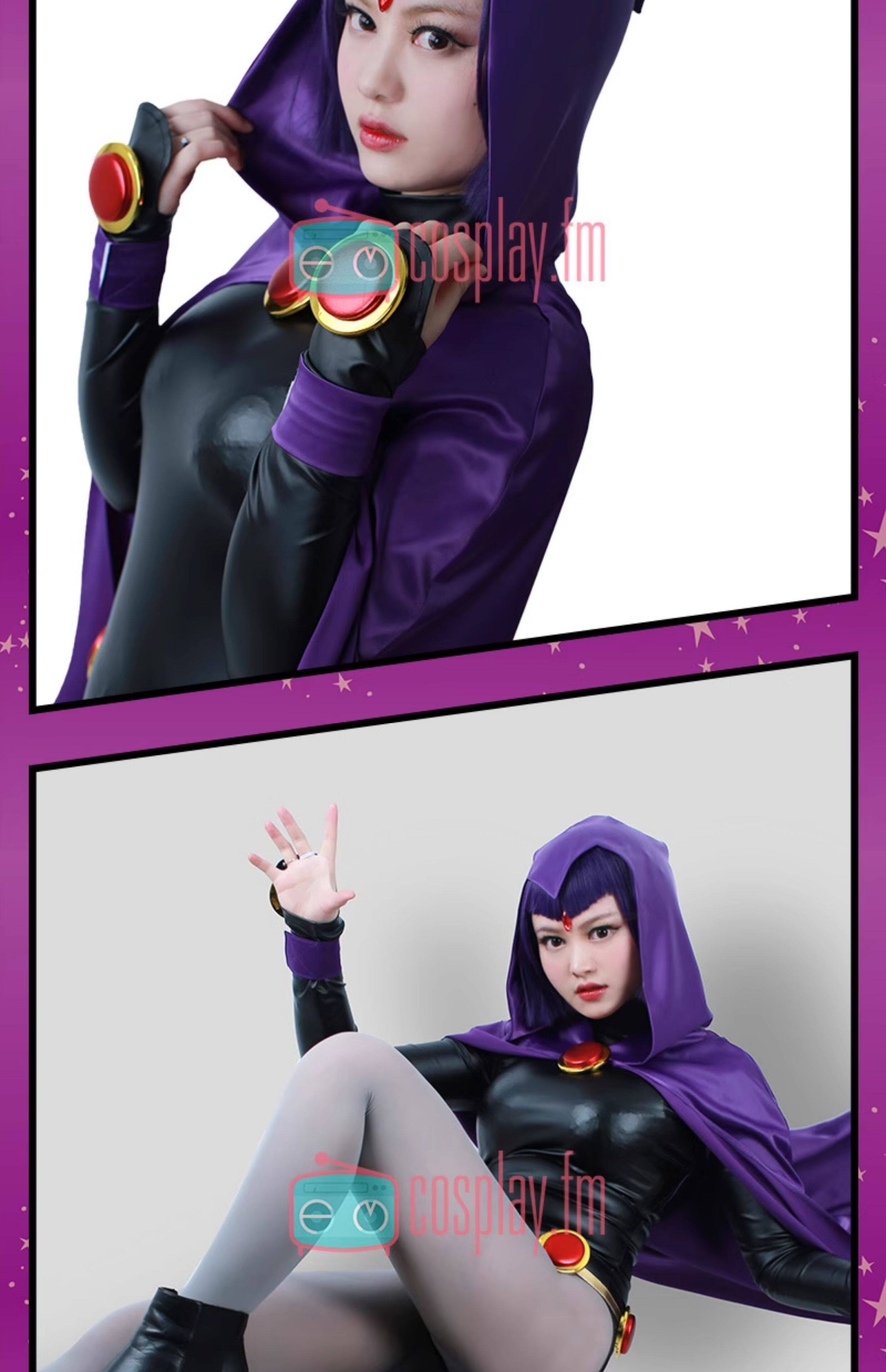 DC Comics Presents Raven Purple Cosplay Costume