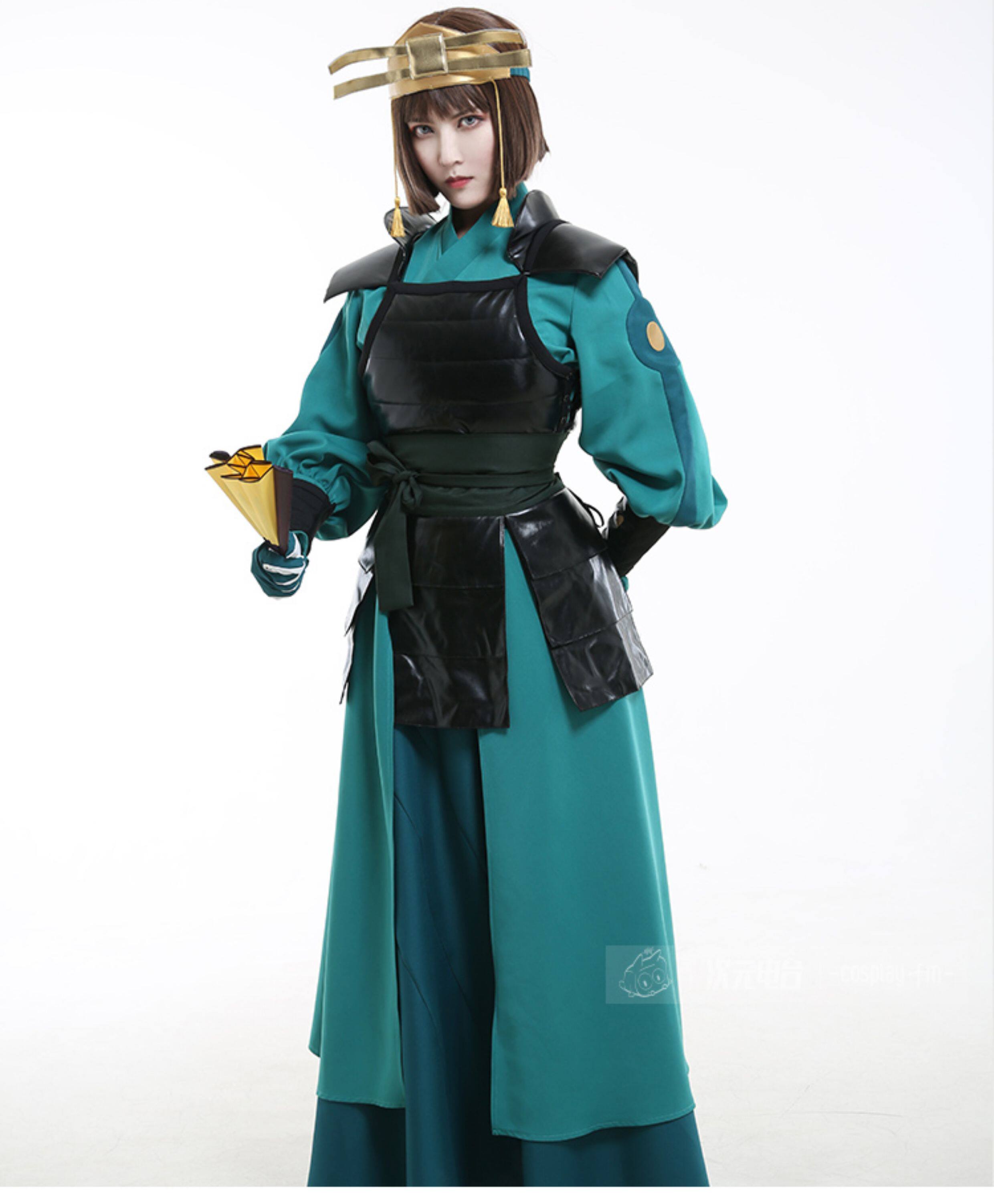 Avatar The Last Airbender Suki Green Kyoshi Warrior Cosplay Costume