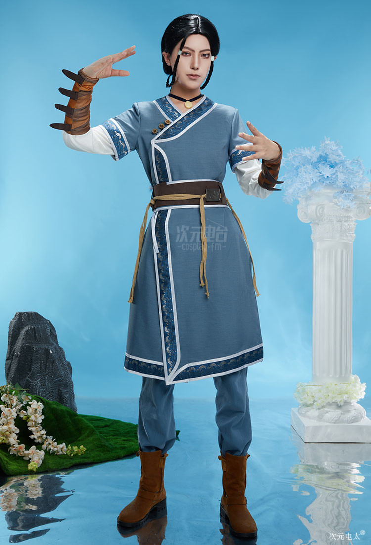 Avatar The Last Airbender Katara Blue Water Tribe Battle Suit Cosplay Costume