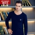 Jian Dan Bird Bộ đồ lót nhiệt V-cổ nam Quần áo mùa đông Quần áo mùa thu Qiuku Đàn hồi Slim Cotton Đồ lót nhiệt - Phù hợp với nóng lên