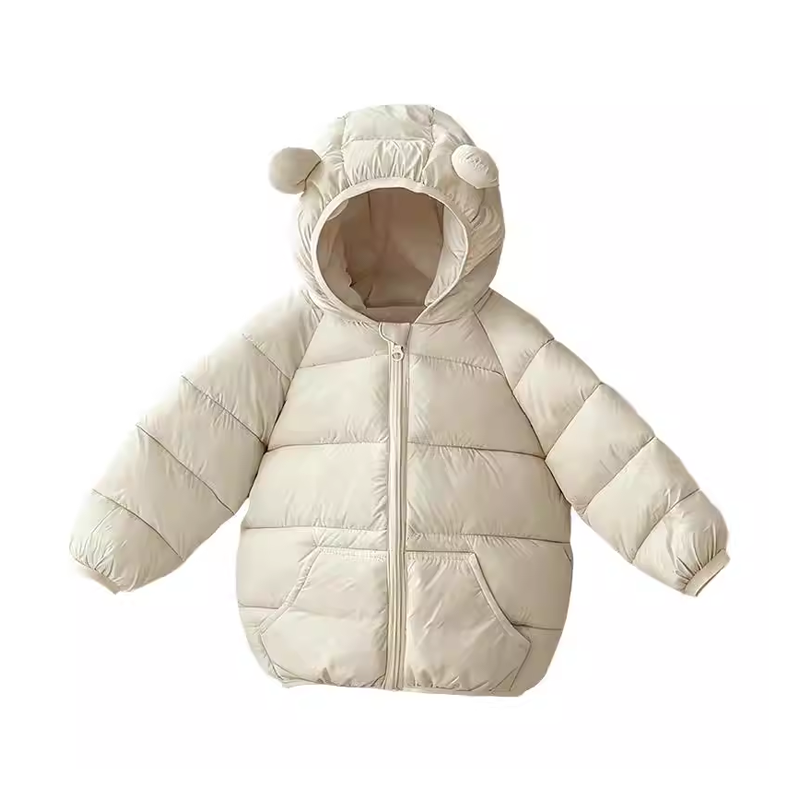 妙童岛儿童棉服男女宝宝棉袄夹棉轻薄款2025新款可爱连帽保暖冬装