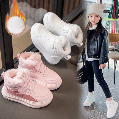 冬季新款高帮大棉二棉加绒加厚保暖防寒运动鞋韩版防滑男童女童鞋