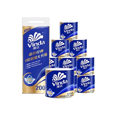 维达蓝色经典卫卷4层200克10卷