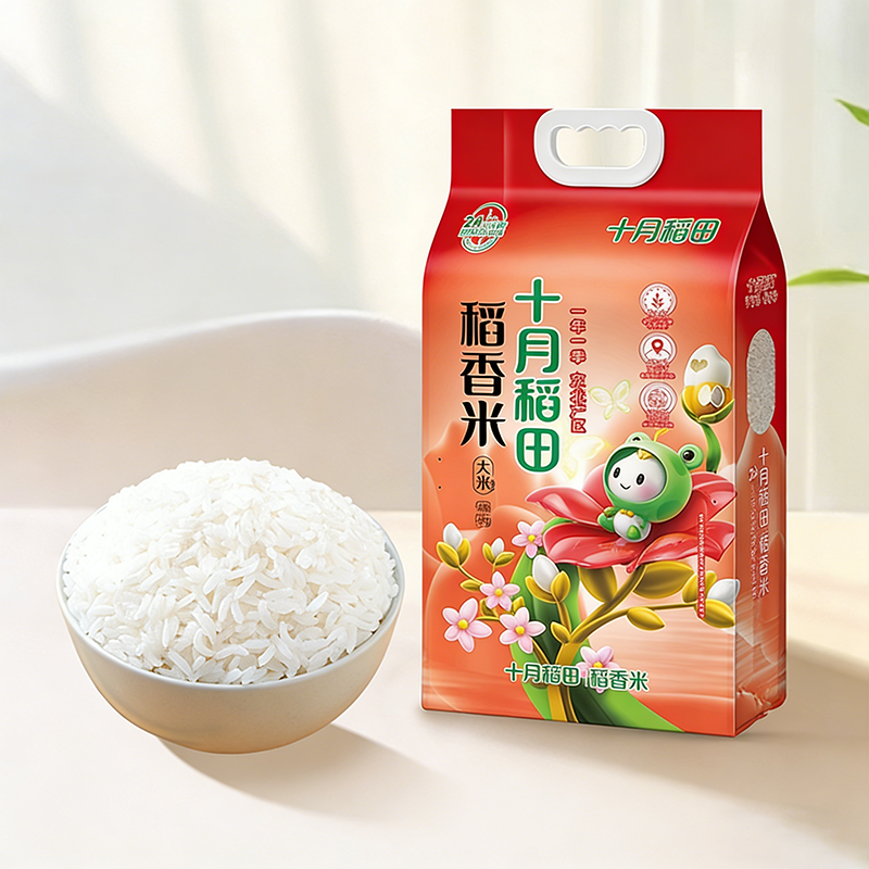 十月稻田稻香米5kg东北大米真空包装米粒饱满25年新米香米10斤