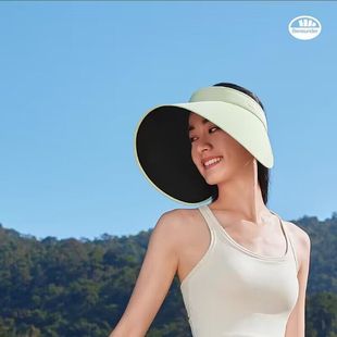 蕉下大檐空顶黑胶防晒帽