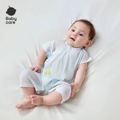 babycare桑蚕丝短袖偏襟爬服