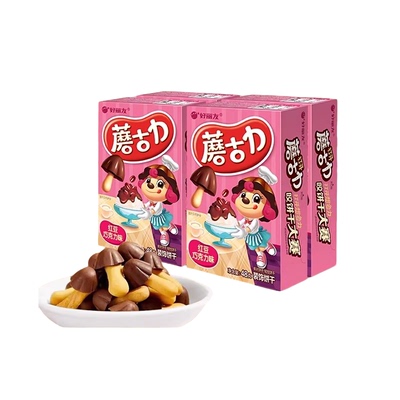 好丽友膨化蘑古力红豆巧克力