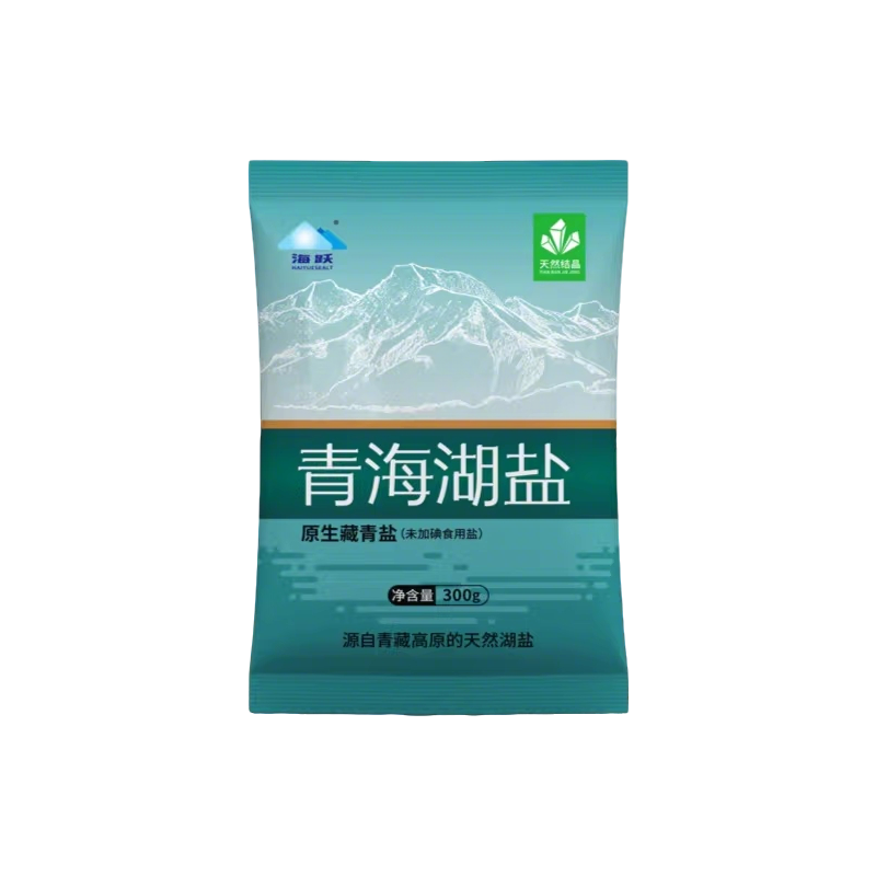 青海察尔汗青藏高原原生藏青盐未加碘青海湖盐300g*8袋家用食盐