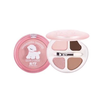 罗小曼四色腮红眼影盘哑光提亮