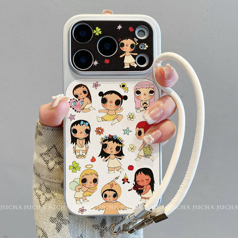 Suitable for Apple 17 Phone Case, High-End Feel, Full Lens Coverage for Women, New Model for iPhone 13, Silicone Anti-Drop with Lanyard, Protective Case for iPhone 16 Pro, Stylish and Fun Cartoon Little Girl Design