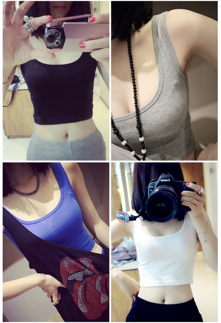 Áo vest nữ rốn nữ sinh cao eo đồ lót cotton đáy quần chống ánh sáng mùa hè mặc áo ngực hàng đầu ống áo ngực cho bé bú