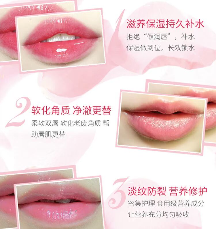 Mặt nạ ngủ ngủ Desalination Môi Lip Color Moisturising Hydrating Exfoliating Anti-Dry Moisturising Lip Care Lip Balm trị thâm môi