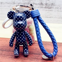 Белая точка синяя медведь Сильная медвежья голубая кожаная веревка