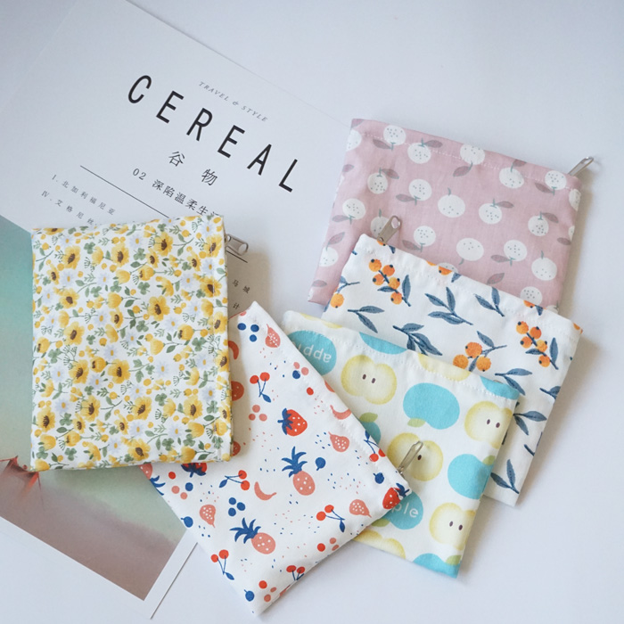 Cute cotton coin coin small bag Floral cloth bag driver's license coin card bag jewelry storage bag small portable