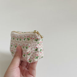 ຈັດສົ່ງຟຣີ 100% cotton brushed purse carry-on coin purse Autumn and winter mini lipstick storage bag strawberry print money bag