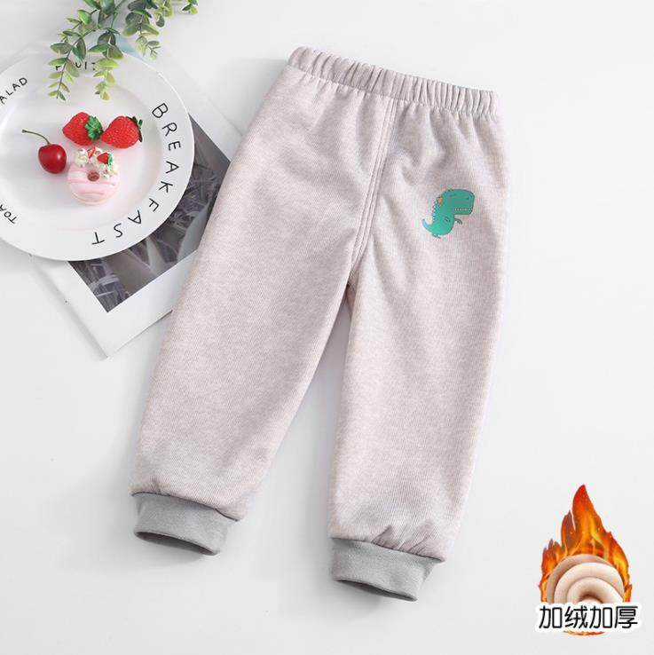 Baby plus velvet casual pants autumn and winter boys and girls baby warm long pants middle and small children thickened sanitary pants underwear