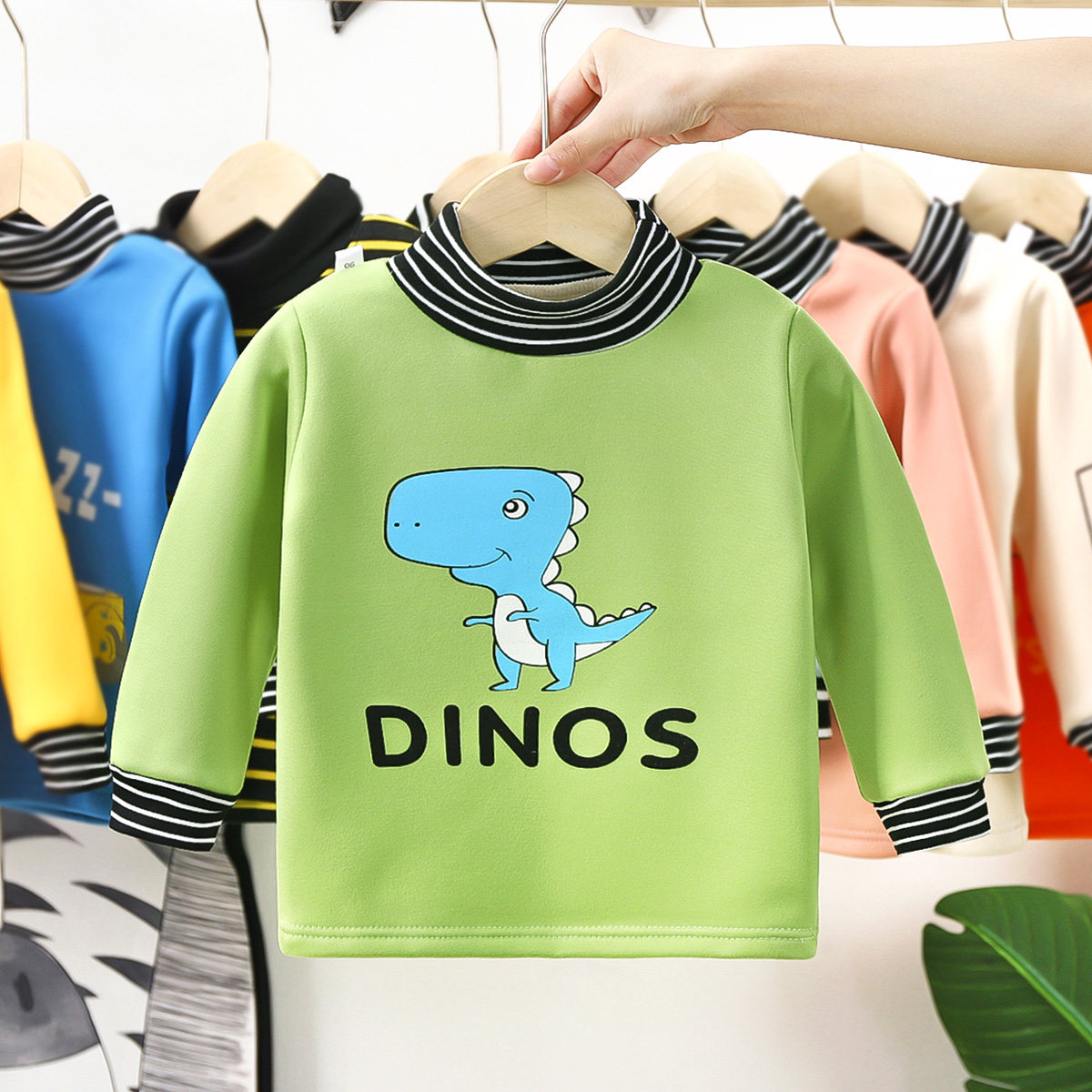 1-6-year-old baby warm and undershirt autumn winter 2 children Cavet clothing boy single piece high collar thickened blouses woman