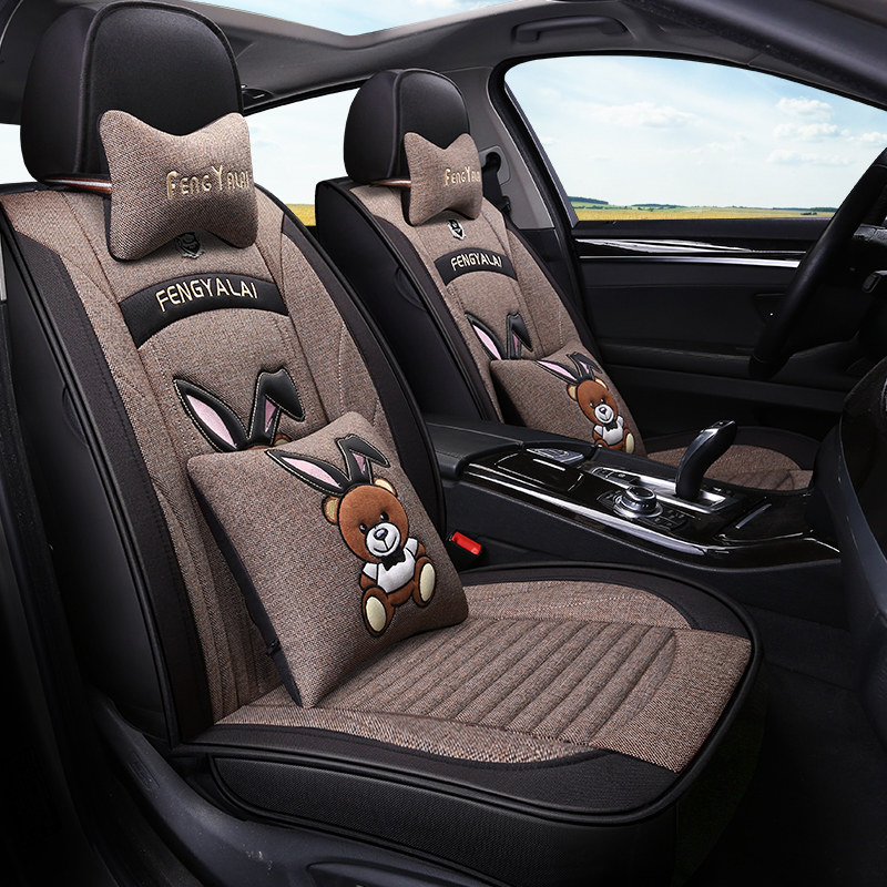 Four seasons universal new cartoon car seat cover summer cute cushion all-inclusive bear seat cushion buckwheat special female seat