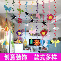 Shopping mall Kindergarten pendant pendant Classroom corridor environment layout Store pharmacy Air creative wicker decoration