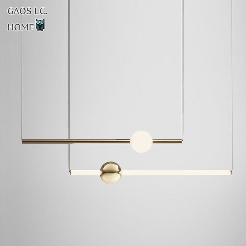 Post-modern light luxury chandelier restaurant lamp metal living room chandelier modern minimalist three-head atmospheric personality creative Nordic