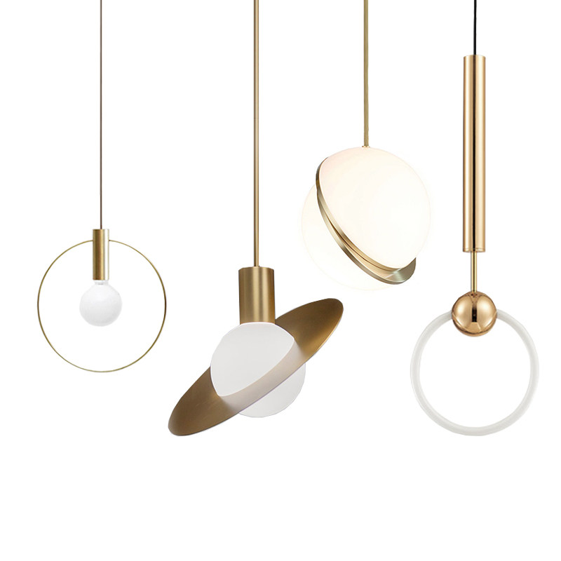 Saturn Halo Nordic Small Chandeliers Single Head Creative Personality Dining Room Bar Clothing Shop Lights Net Red Chandeliers Shake