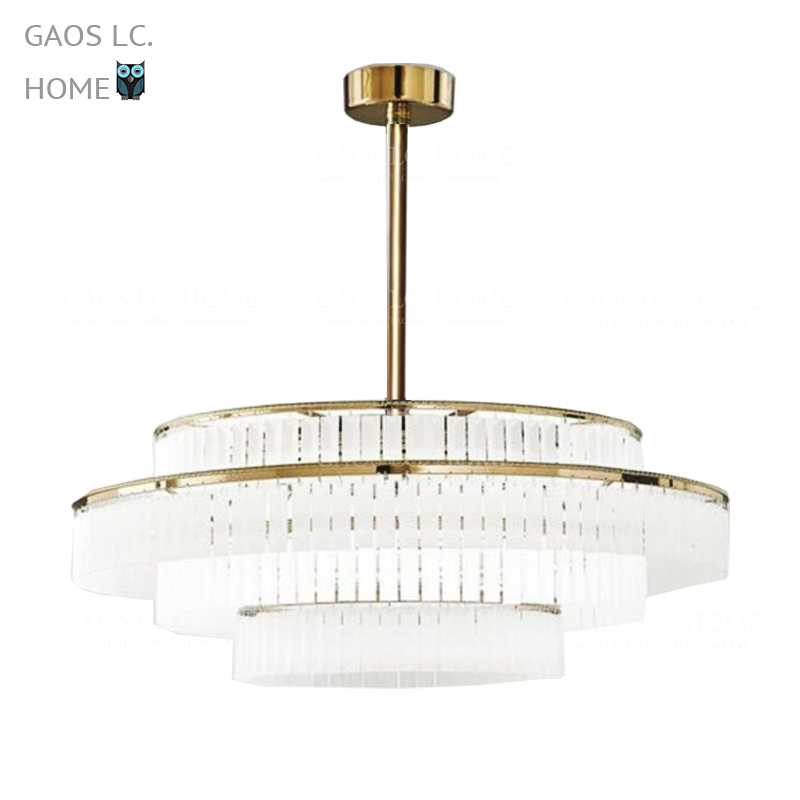 rh American style crystal chandelier simple modern model house villa lamp living room dining room chandelier 0418