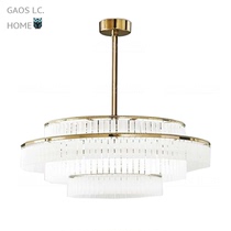 rh American crystal chandelier simple modern model room Villa lamp living room bedroom dining room chandelier 0418