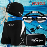 Youyou nam chống mite bơi thân quần boxer kích thước lớn quần bơi thân mũ bơi kính thiết bị bơi dành cho người lớn thủy triều - Nam bơi đầm đồ bơi nam