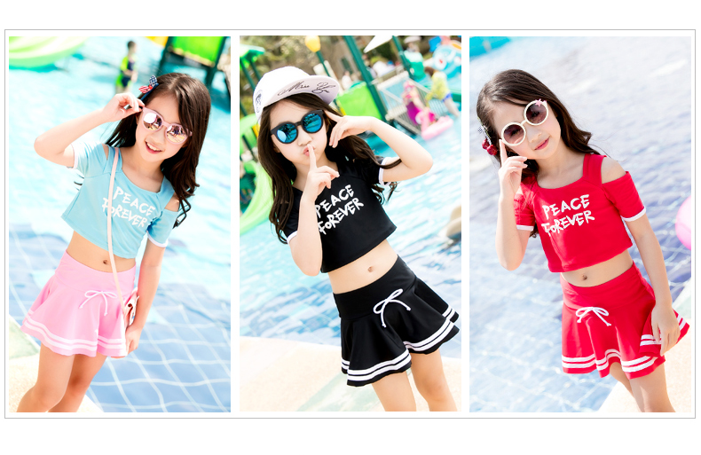 Bạn bơi cho bé gái đồ bơi bé gái váy xẻ có tay áo bảo thủ lớn bé gái bé gái phiên bản Hàn Quốc của đồ bơi bé - Bộ đồ bơi của Kid đồ bơi trẻ em cao cấp