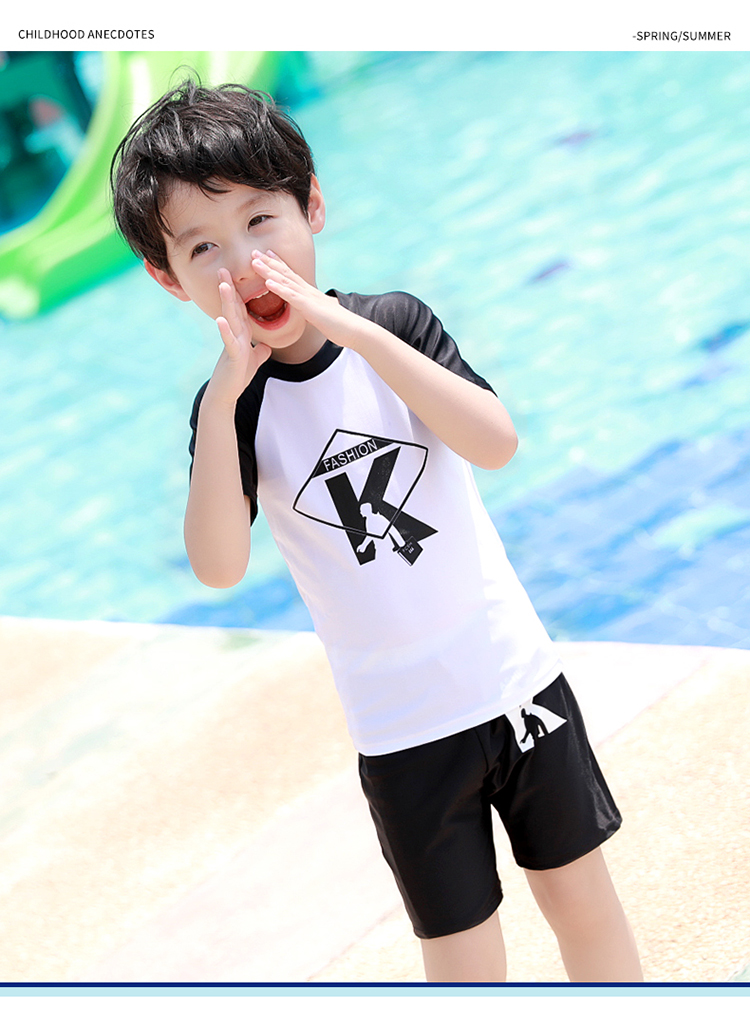 Bạn bơi trẻ em đồ bơi bé trai quần bơi bé trai lớn chia đồ bơi bé trai dễ thương hoạt hình thiết bị bơi bé - Bộ đồ bơi của Kid đồ bơi bé gái tay dài