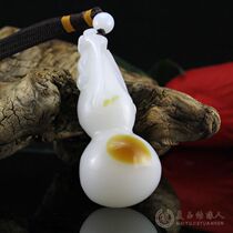 Xinjiang Hetian Jade sheep Jade gourd hand piece Hetian Jade mutton white jade piece for men and women