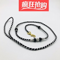 Purely handmade high-end pet rope dog walking rope competition-grade dog competition rope kangaroo leather traction rope pet p-chain training rope