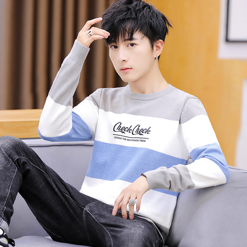 Spring Youth Sweater for Boys, Knitted Korean Style Trendy Autumn Thin Wool Sweater for Middle School and High School Students