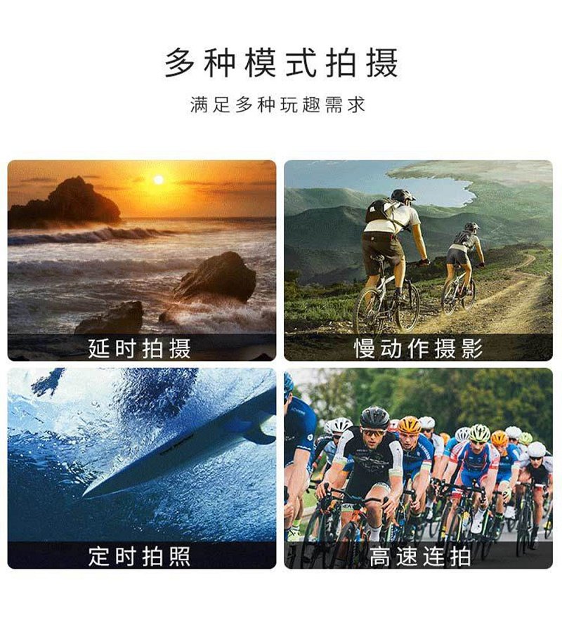 4K 60fps high-definition action camera, motorcycle safety helmet, riding dashcam, fishing dual-color screen touch screen camera pic 2