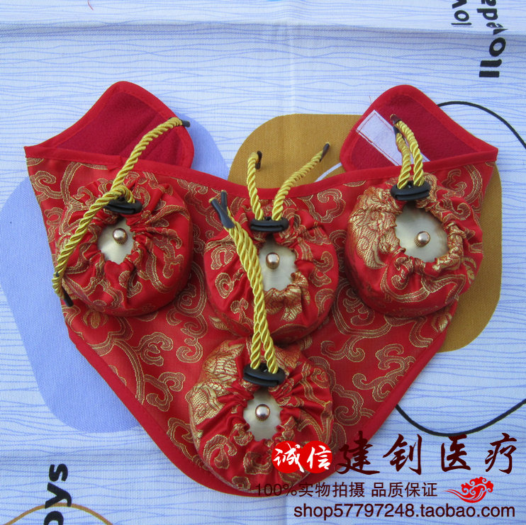 颈部大椎全铜随身灸黄铜温灸盒纯铜艾灸盒颈椎绸缎纯铜灸盒