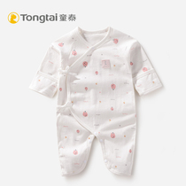Tongtai new cotton butterfly ha clothes New newborn baby spring cotton boneless tie crotch body with hand guard