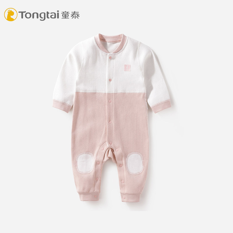 Tong Tai Baby Pure Cotton One-piece Clothes Baby Autumn Winter Full Cotton Boneless Single Layer Closed Crotch Bunch Oral baby Lieven suit climbing clothes