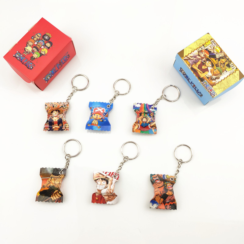 (with box)Man fun one piece Ruff candy type cartoon keychain pendant cute lightweight children's gift