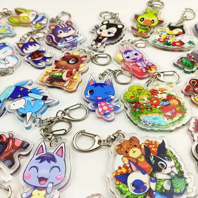 Acrylic Manfun animal forest doll keychain pendant Daily cute cartoon mobile phone bag charm