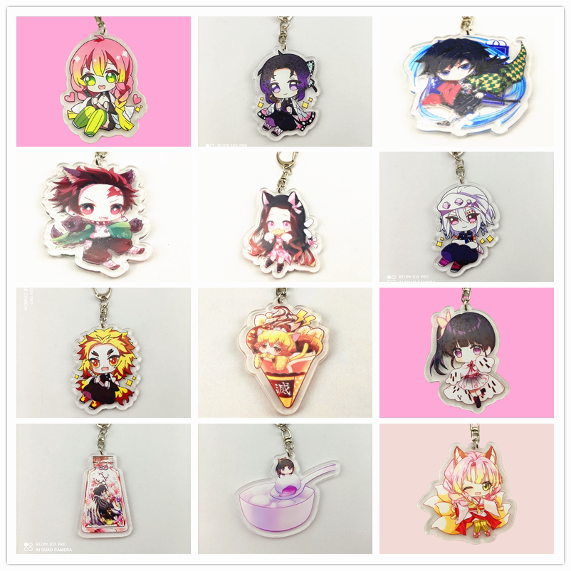 Suit Selection) Acrylic Ghost's Edged Bean Key Circle Corner Bio-Partner Cartoon Pendant Pendant