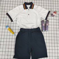 Dalian City Shahe District Summer School suit Suit Elementary School Uniforms Pure Cotton New Version Boy Girl Short Sleeve Shorts