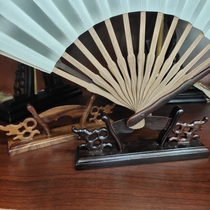 Folding fan holder ebony mahogany log fan base removable and installable ancient fan display stand base