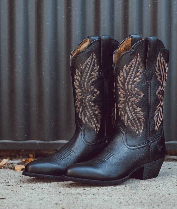 U.S. Purchasing Agent for Ariat Embroidered Cowhide Round-Toe Genuine Leather Vintage Western Cowboy Boots, Non-Slip High-Top Riding Boots for Women