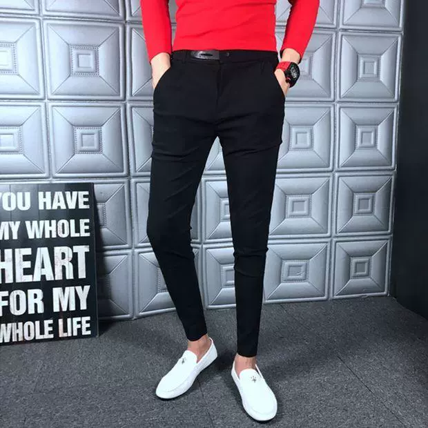 Mùa thu hoang dã bó chân quần âu quần nam phiên bản Hàn Quốc của xu hướng tóc trẻ trung tạo dáng quần lửng quần jeans nam