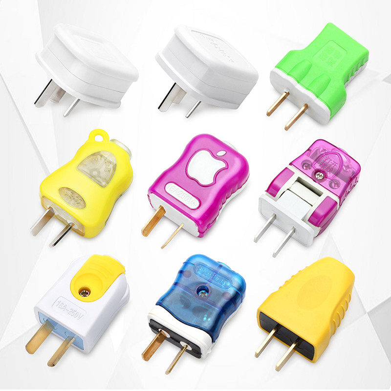 Power plug 10a plug High power 16A Air conditioning 3-foot plug Home Two-pin plug turn