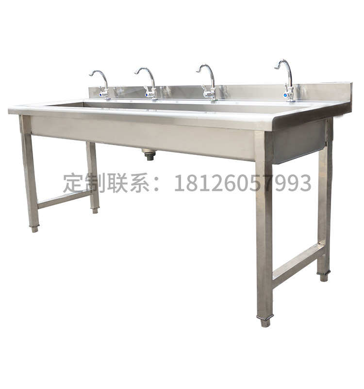 Мойка двойная 不锈钢洗手池槽单槽洗手池幼儿园学校工厂洗碗盆定制长条方脚水槽 Other home