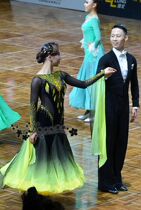 New Century Dance Performance Costume National Standard Dance Competition Dress Rehearsal Stage Dress Dance Table Dress dress with large red envelope Hip Gradient Color