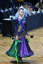 New Century Dance Suit New Ballroom Dancing Big Swing Dress Morden Dance Dress dress for chicken tail wool full of gold fabric performance